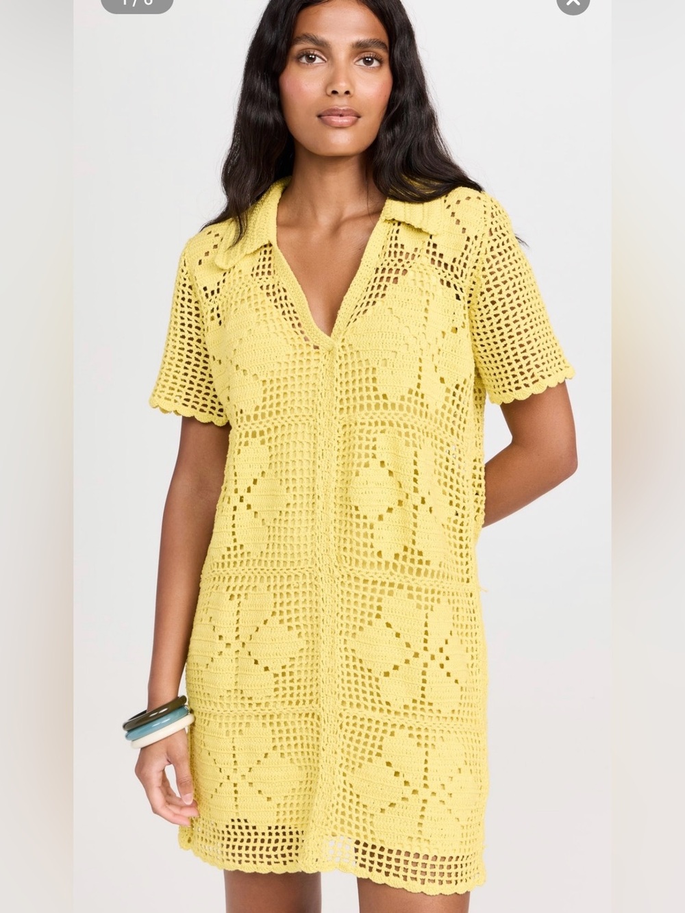 Cleobella Crochet Short-Sleeve Mini Dress - Picture 1 of 5